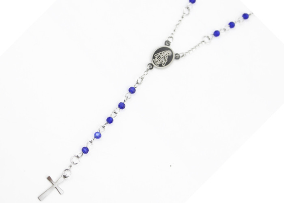 چین گردنبند Rosary کاتولیک از جنس استنلس استیل، گردنبند کراوات Rosary Cross گردن کریستال تامین کننده