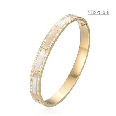دستبند طلایی الماس کلاسیک نجیب النگو استیل ضد زنگ زنانه