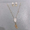 ست گردنبند و گوشواره طلای CE 14 عیار جواهرات چهار برگ شبدر استیل SS