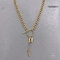 گردنبند آویز سر قفل استیل 14 عیار طلای ضد زنگ کلید و دستبند قفل