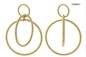 گوشواره طلای 5 سانتی متری گوشواره دایره ای چندگانه به سبک آمریکایی