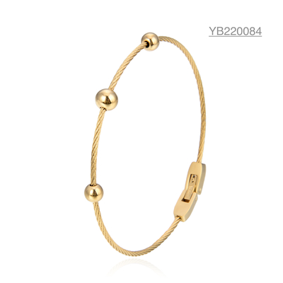 OEM ساده دستبند مهره ای کوچک K دستبند زنجیر طناب از جنس استنلس استیل طلا