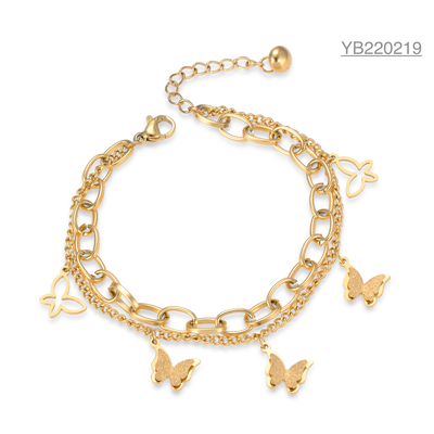 گردنبند پروانه ای پروانه ای با روکش طلا ۱۴ عیار گردنبند پروانه ای سه بعدی ضد زنگ