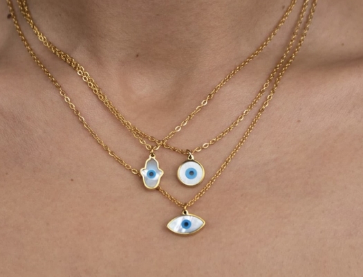 OEM ODM Shell Apendant Jewelry گردنبند چشم شیطان آبی برای مهمانی