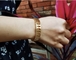 دستبند طلای توخالی پهن با نام تجاری Superfluity دستبند استیل ضد زنگ طلای 24 عیار
