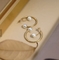 گوشواره با روکش طلا 18 عیار جواهرات زنجیره ای C شکل مروارید برای مهمانی