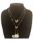گردنبند آویز پروانه ای دو زنجیر صورتی زیرکون جواهرات با روکش طلا 18 عیار