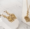 ست زیورآلات طلا سانفنلی زنانه گردنبند لایه طلا دستبند زنجیر حلقه بند انگشتی جواهرات طلا