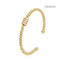 دستبند استوانه‌ای استوانه‌ای با برند لوکس زنانه با منجوق طلایی 14 عیار